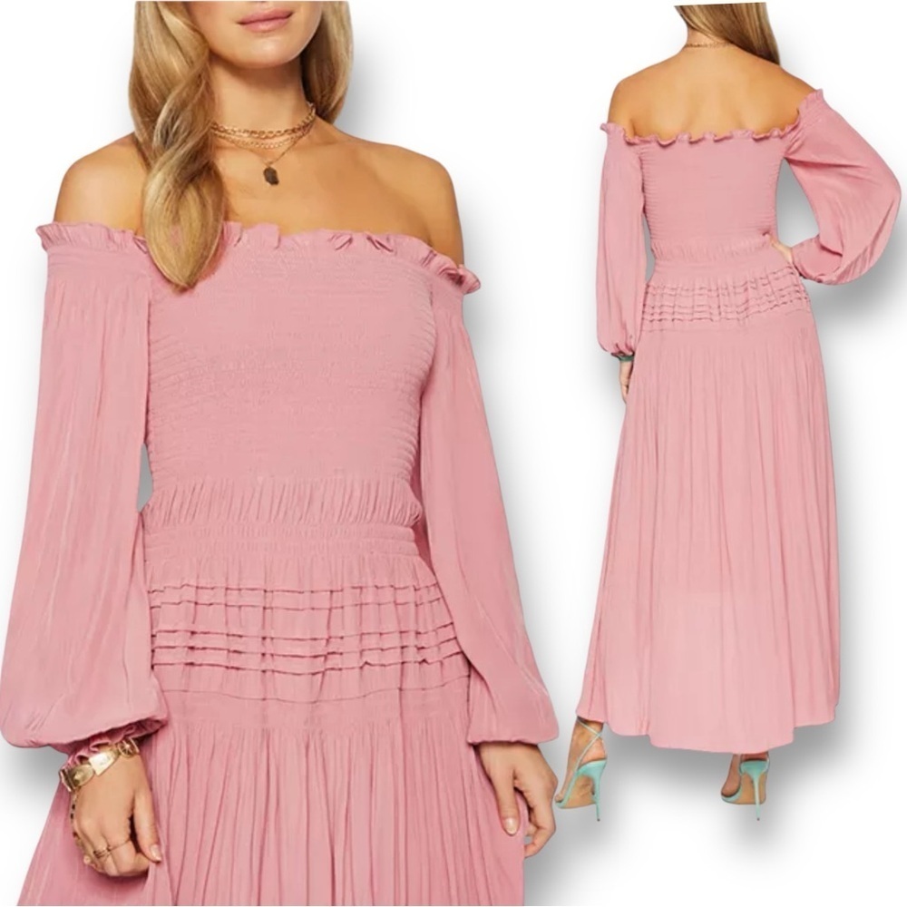 NWT Ramy Brook Anita Smocked Ruffled In Color Flirt Dress Size Small
